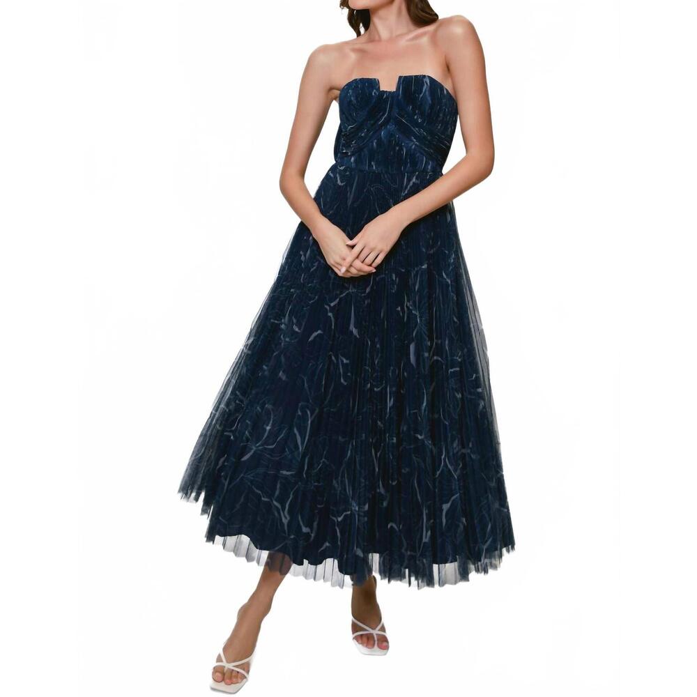 NEW HUTCH corene tulle gown in navy